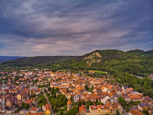 City Kahla in Thuringia Germany at sunset photo