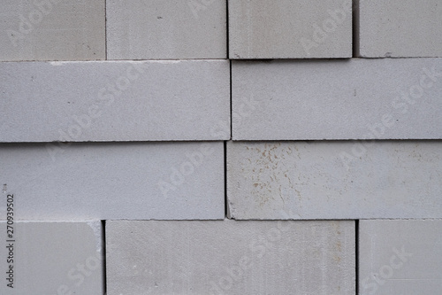 aerated concrete white blocks, texture