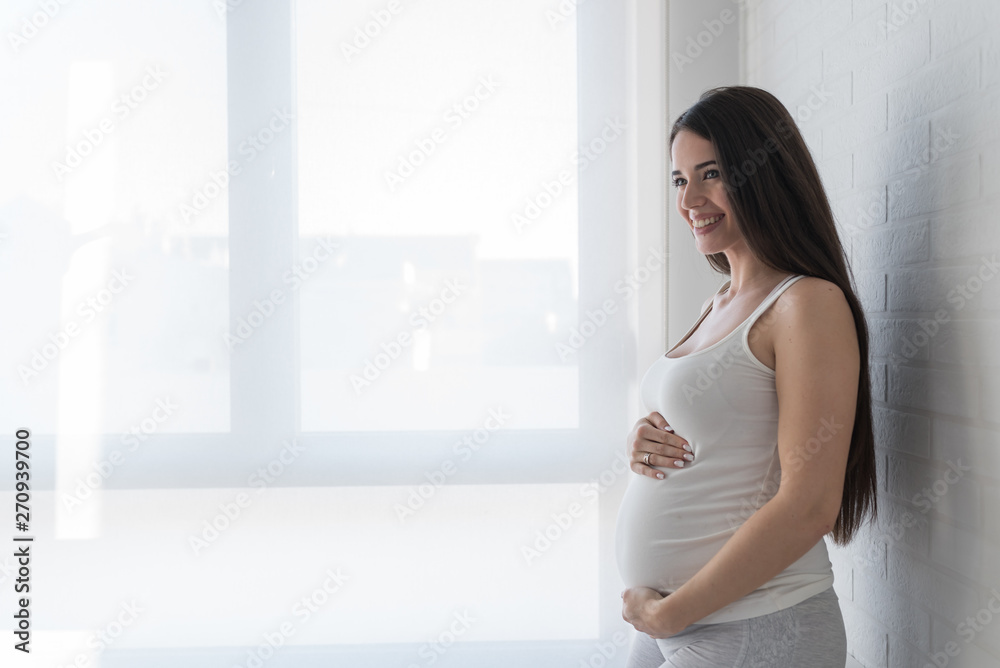 Beautiful young smiling pregnant woman. Happiness Beautiful young smiling pregnant woman. Happiness