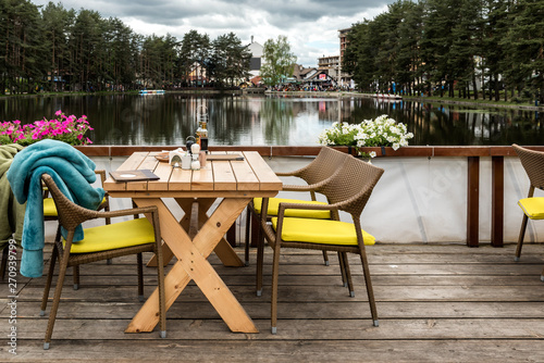 Beautiful evening lake view in Zlatibor, Serbia