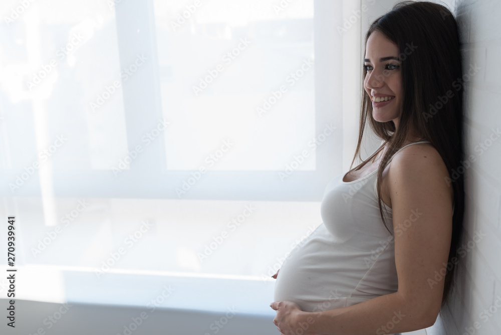 Beautiful young smiling pregnant woman. Happiness Beautiful young smiling pregnant woman. Happiness