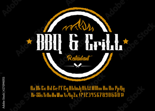 Hand Made Font 'American Grill'. Custom handwritten alphabet.