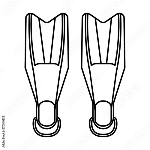 diving fins equipment isolated icon
