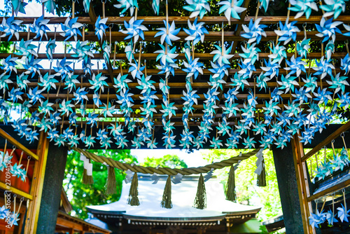 wood structure at Hikawa Shrine in Kawagoe town, Japan  photo