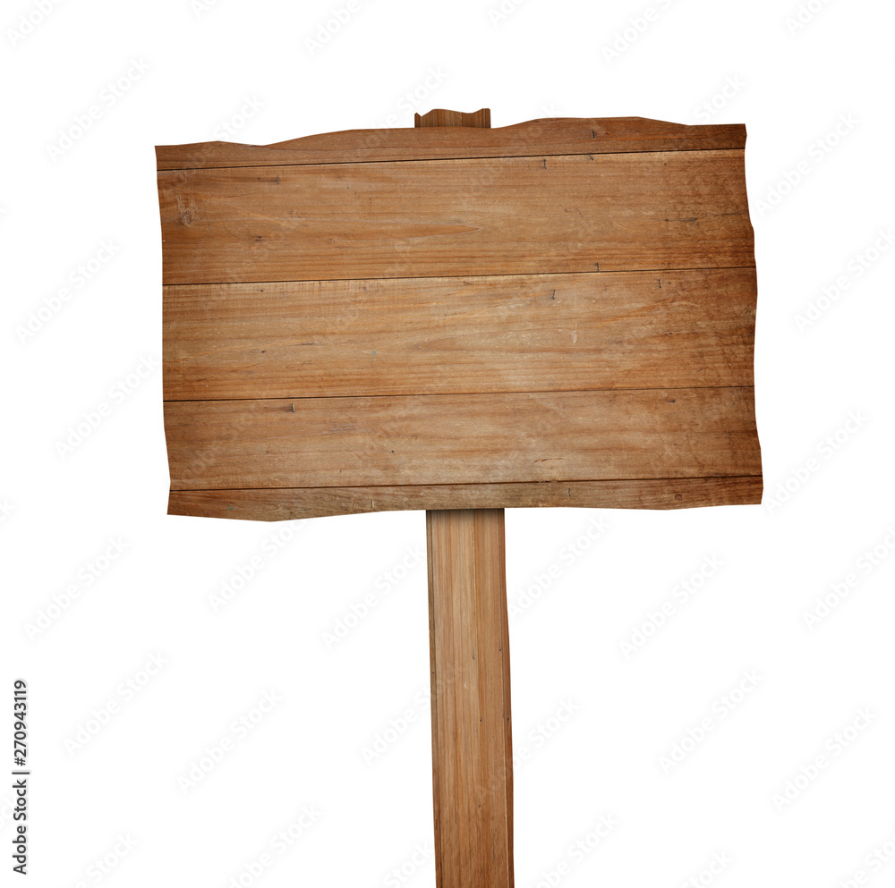 Wooden sign isolated on white background with clipping path Wooden sign isolated on white background with clipping path