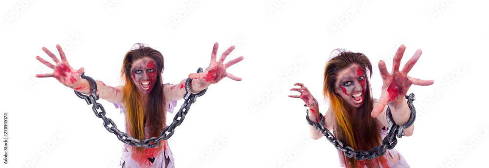 Naklejka premium Woman vampire isolated on the background