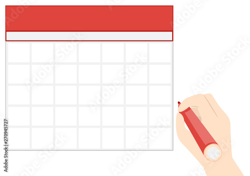 Hand Calendar Blank Illustr...
