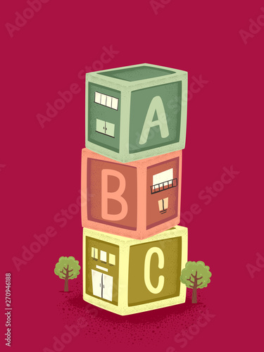 Toy Blocks Building Illustration