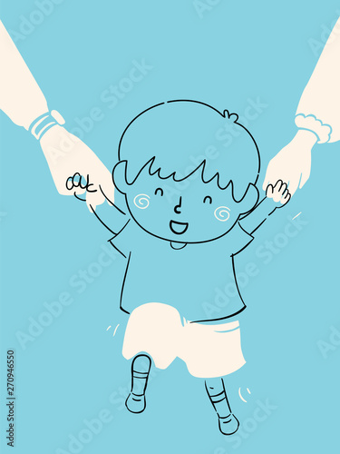 Kid Boy Child Raising Suppo...