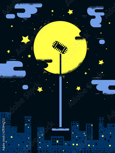 Open Mic Night Poster Illustration