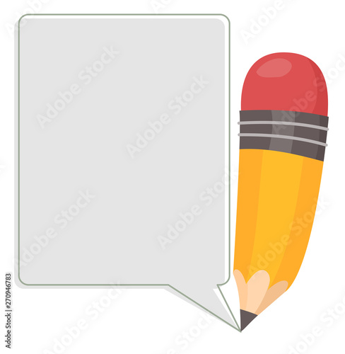 Pencil Speech Bubble Illust...