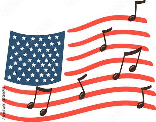 American Flag Day Song Illustration