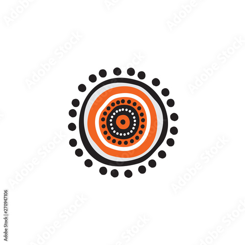 Aboriginal art icon logo design vector template