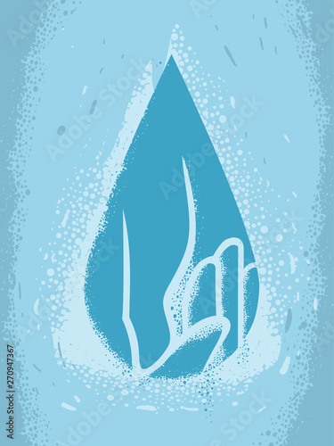 Droplet Water Hand Illustration