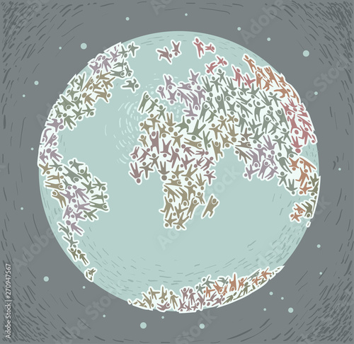 Eco Crisis Earth Overpopulation Illustration
