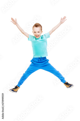 jumping young boy