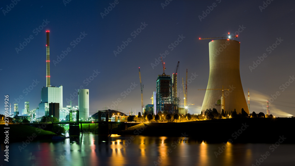 Power Stations Panorama At Night