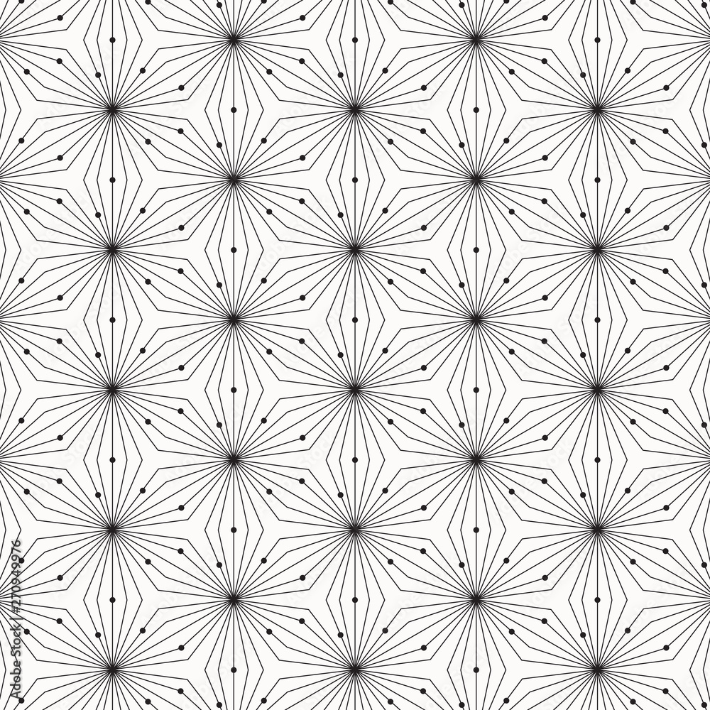 vector pattern, repeating linear hexagon on abstract linear flower, triangles, star shape, dotted circle at center. pattern is on swatches panel vector pattern, repeating linear hexagon on abstract linear flower, triangles, star shape, dotted circle at center. pattern is on swatches panel
