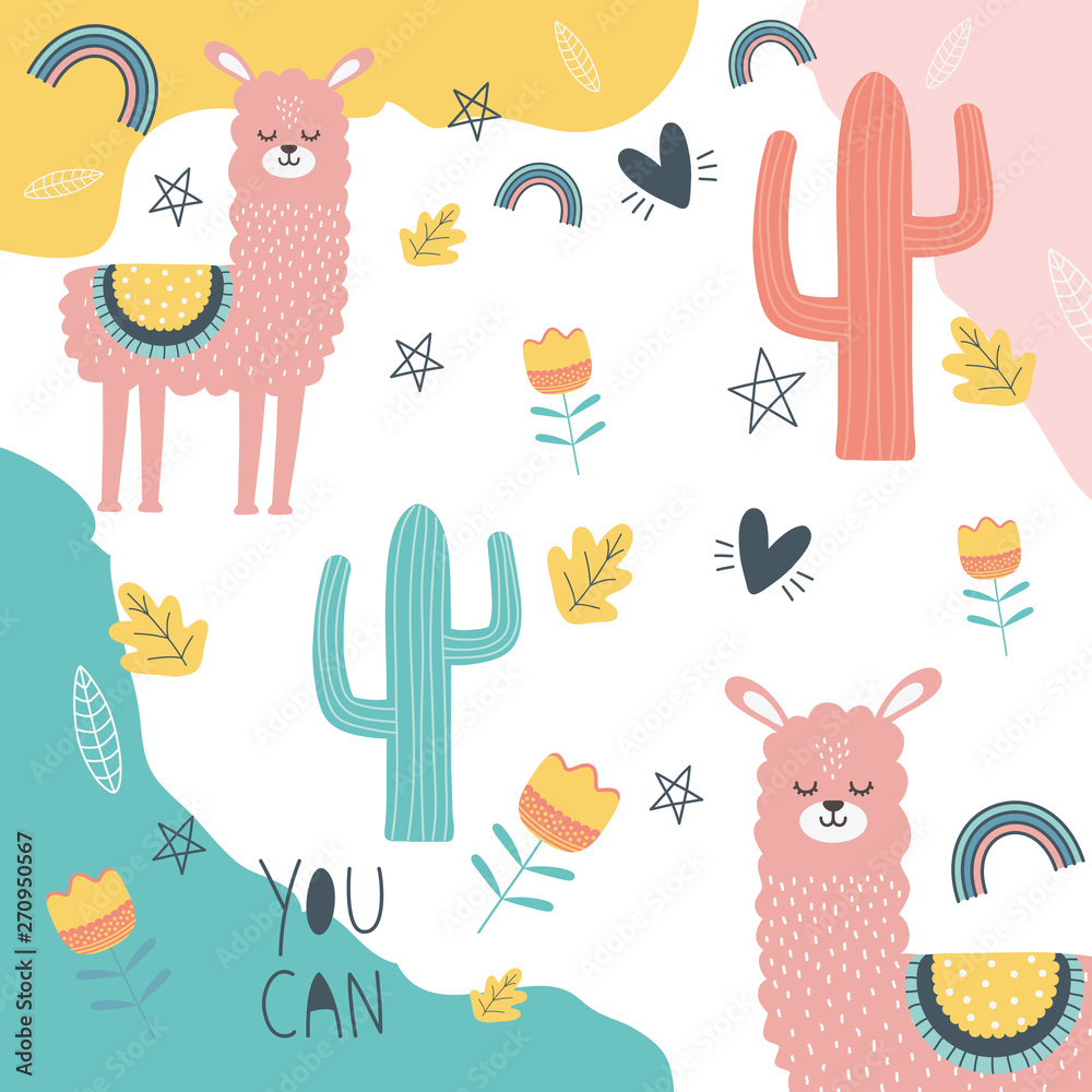 Llama cartoon design vector illustration Llama cartoon design vector illustration