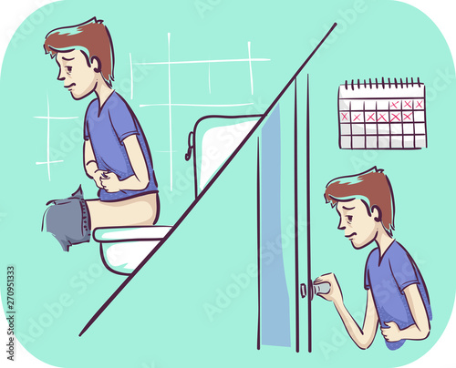 Man Diarrhea More Than Week Illustration