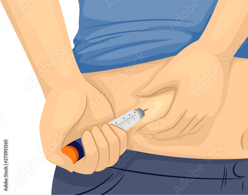 Man Hand Insulin Injection Illustration