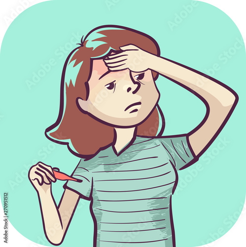 Woman Symptom Fever Illustration