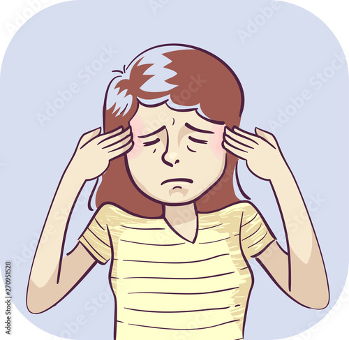 Woman Symptom Headache Illustration