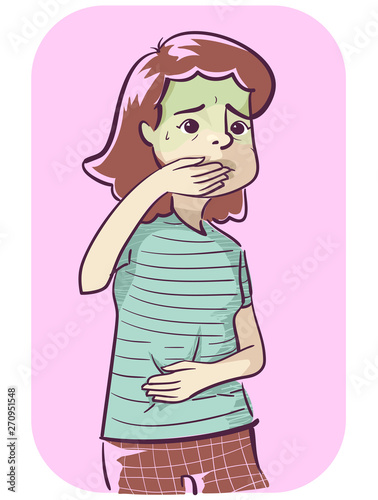 Woman Symptom Nauseated Illustration