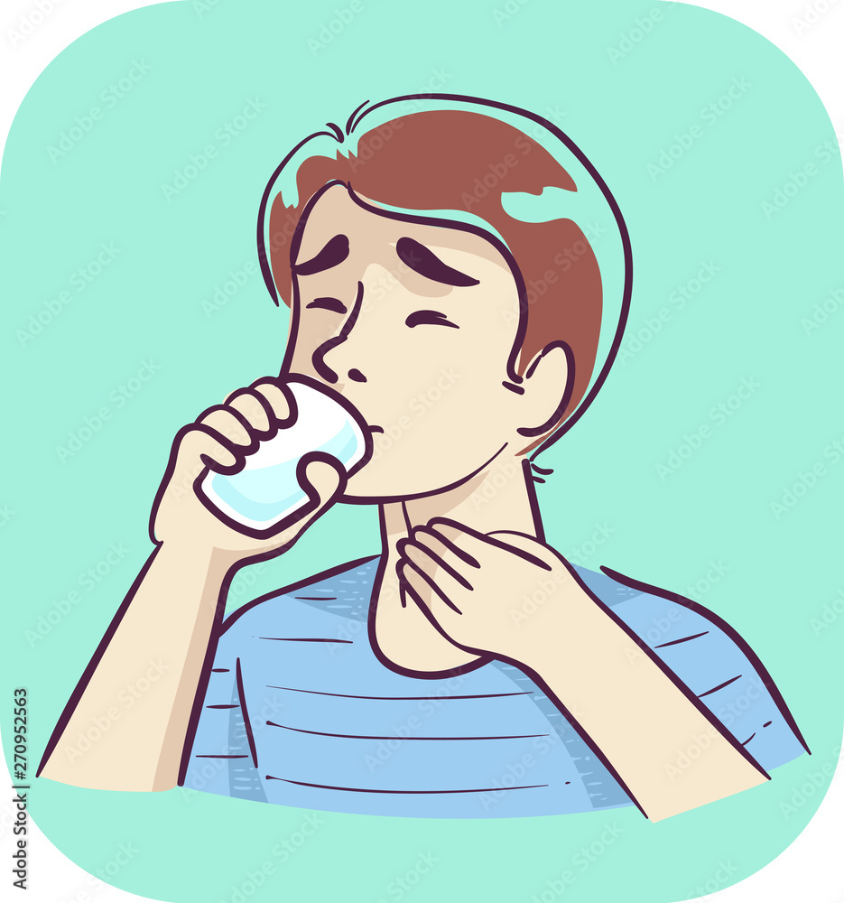 Fototapeta premium Man Dysphagia Illustration