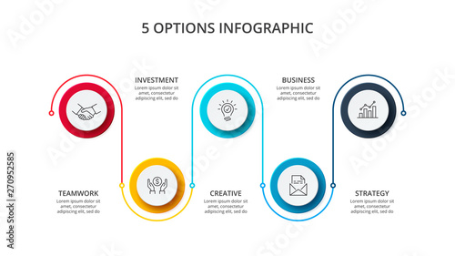 Abstract infographics number options template. Vector illustration. Can be used for workflow layout, diagram, business step options, banner, web design.