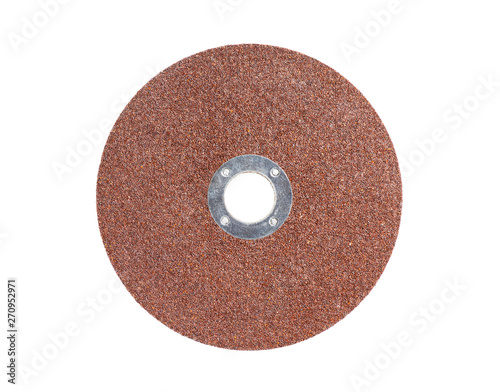 Metal cutting disc use with the angle grinder isolated on white