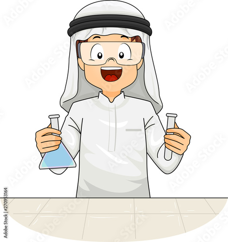 Kid Boy Qatari Lab Experime...