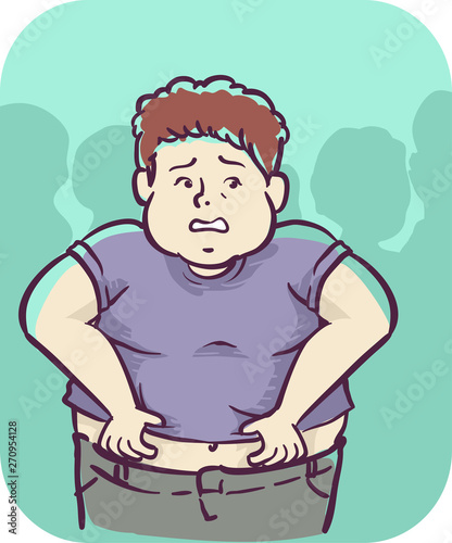 Kid Boy Self Conscious Illustration