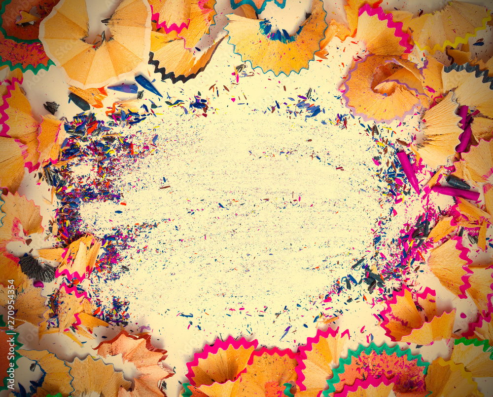 Fototapeta premium pencil shavings with copy-space