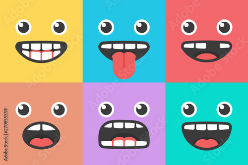 Modern Emoji smile trendy faces. Vector illustrtion
