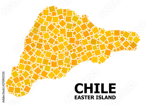 Wallpaper Mural Gold Rotated Square Pattern Map of Easter Island Torontodigital.ca