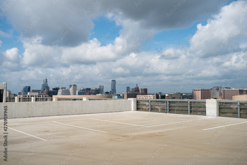 View of the Texas Capitol in Austin From a Roof Top Parking Location
