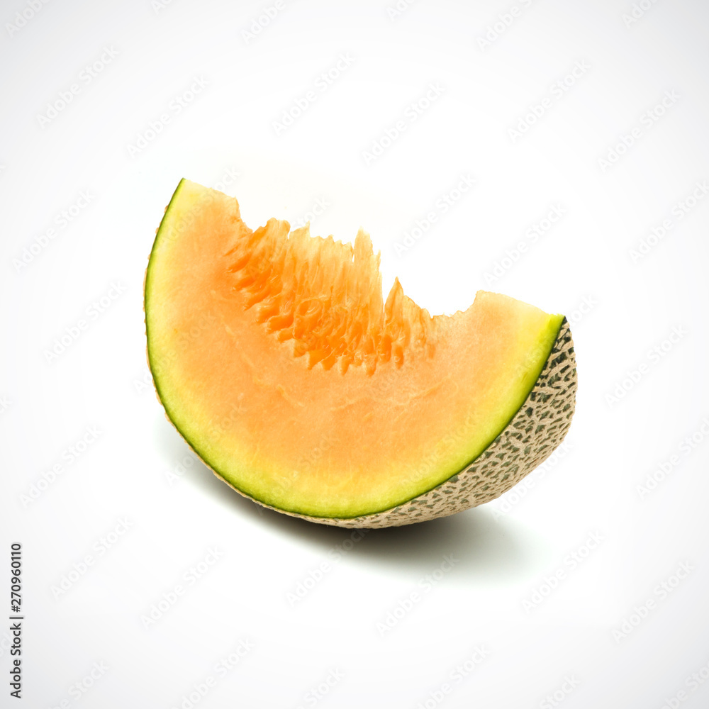Cantaloupe Melon,with Orange flesh on the White Blackground. Cantaloupe Melon,with Orange flesh on the White Blackground.