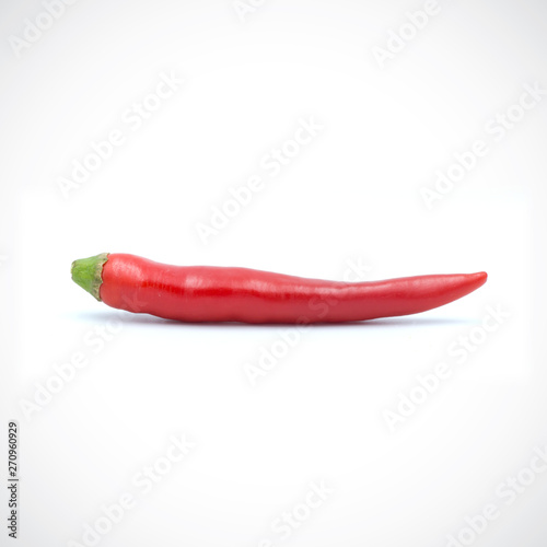 Red hot chili pepper isolated on the white background.