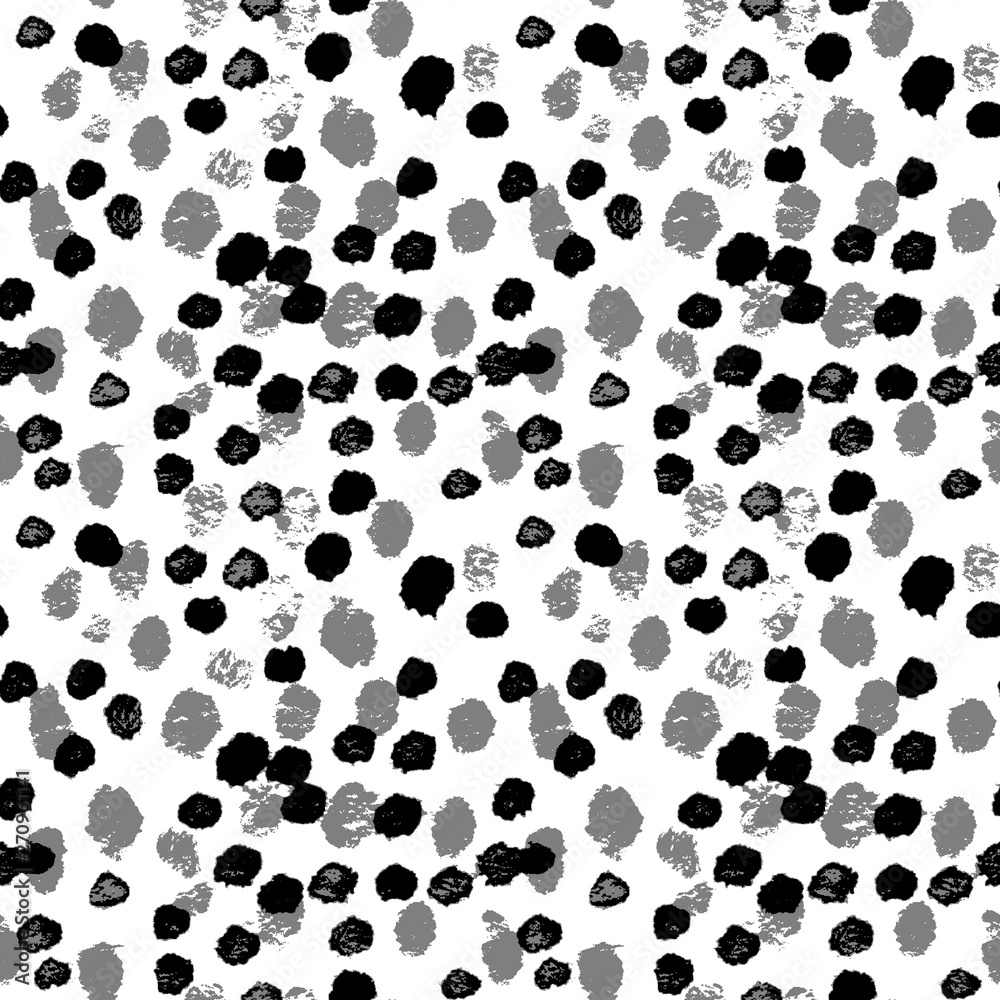Hand drawn watercolor seamless pattern abstraction black and white dots Hand drawn watercolor seamless pattern abstraction black and white dots