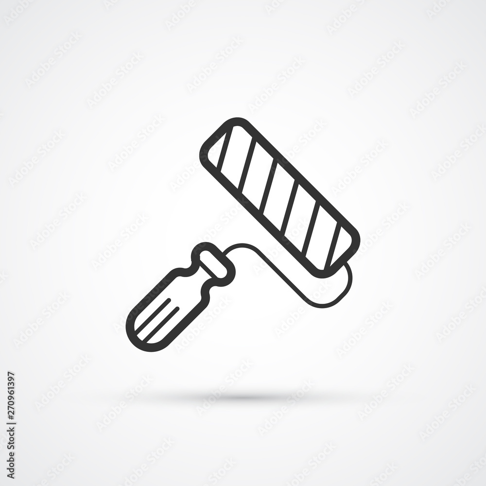 Paint roller trendy flat line icon. vector eps10 Paint roller trendy flat line icon. vector eps10