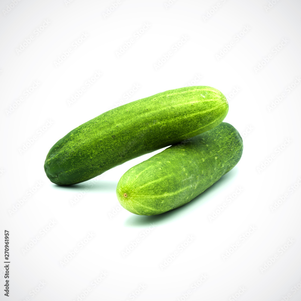 Two cucumbers on a white background Two cucumbers on a white background