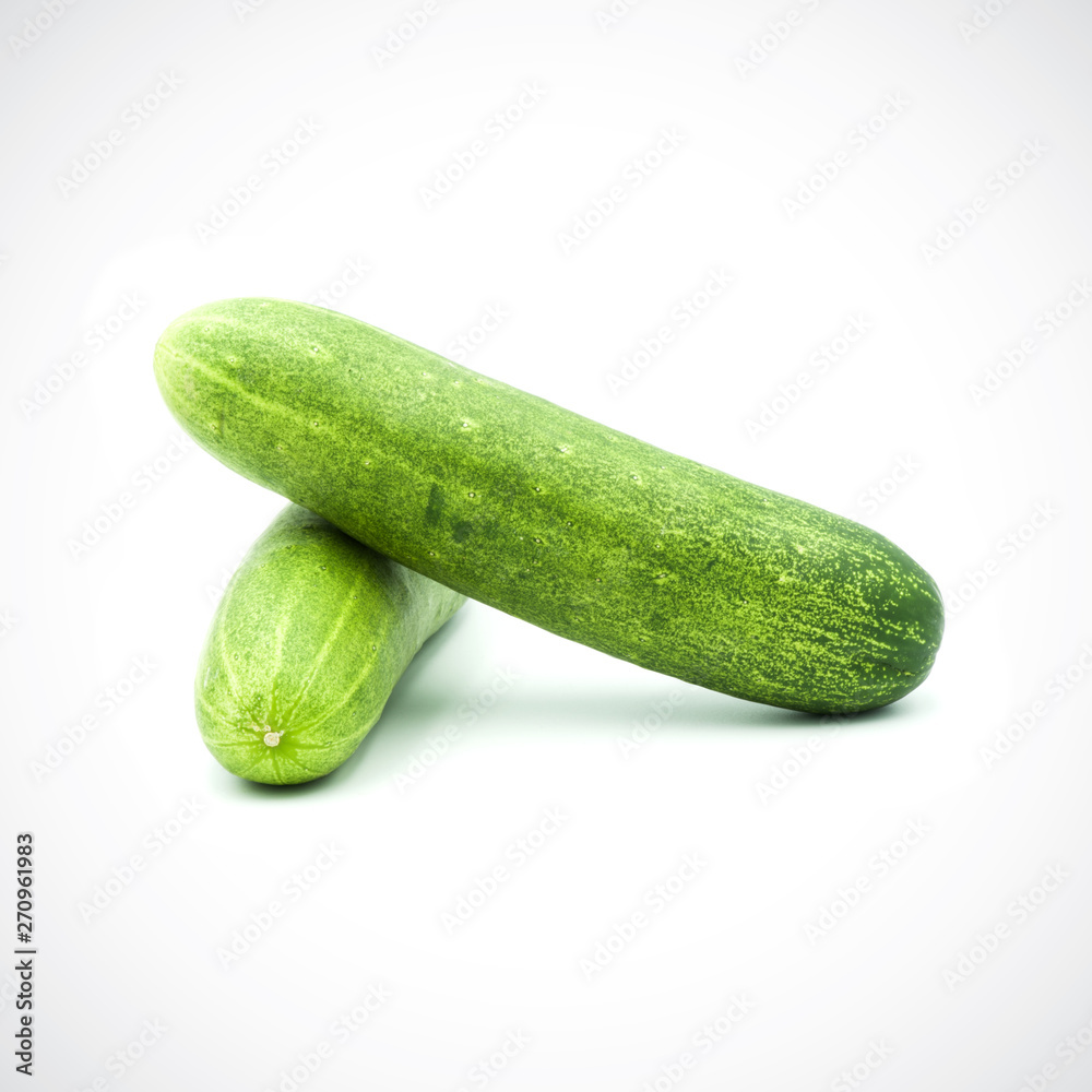 Two cucumbers on a white background Two cucumbers on a white background