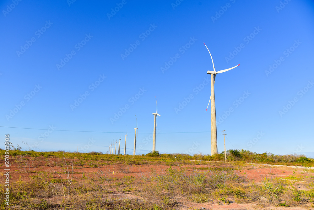 wind turbines in the field, wind farm in northeastern Brazil wind turbines in the field, wind farm in northeastern Brazil