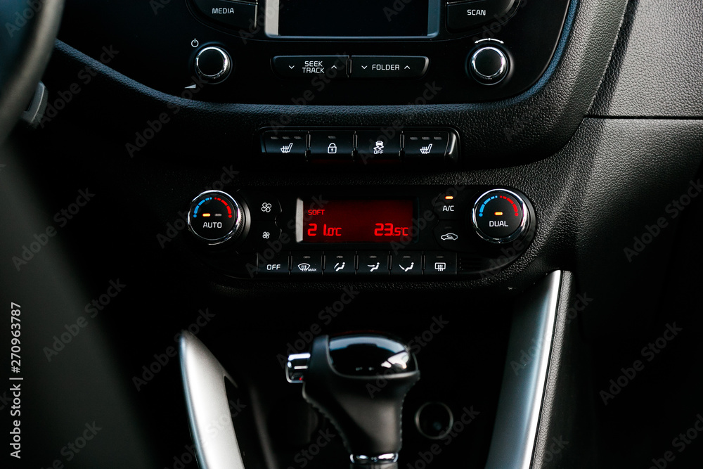 Fototapeta premium Cars Dashboard Climate Controle. Car concept 2.0