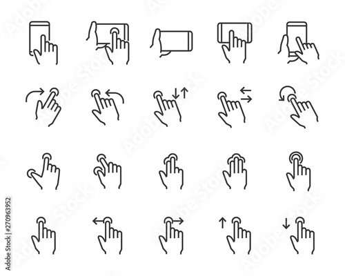 set of phone icons, such as hand, app, phone, tap, touch, laptop, computer