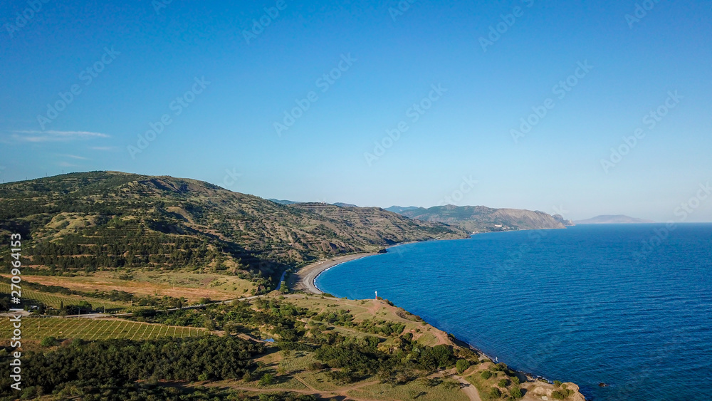 Grate view on coast in Crimea. Seascape, mountain and coastline. Grate view on coast in Crimea. Seascape, mountain and coastline.