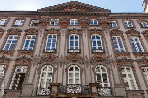 Fragment of old building in Munich city center in Germany