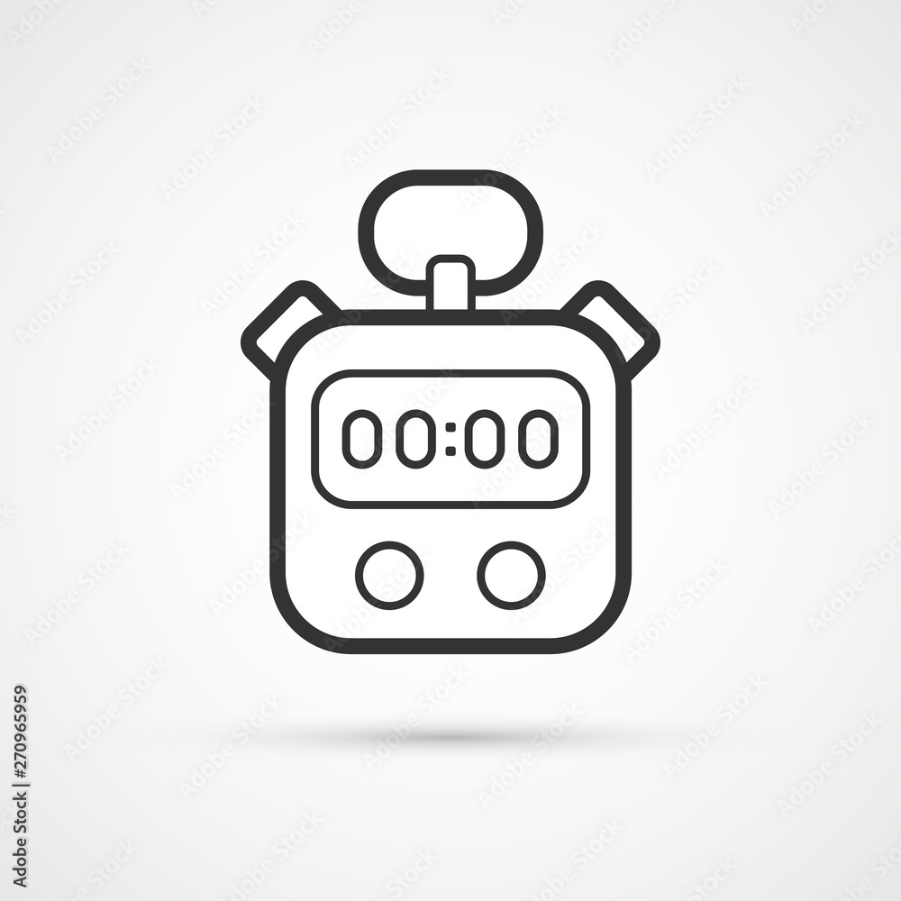 Stopwatch sport black line icon. Vector eps10 Stopwatch sport black line icon. Vector eps10