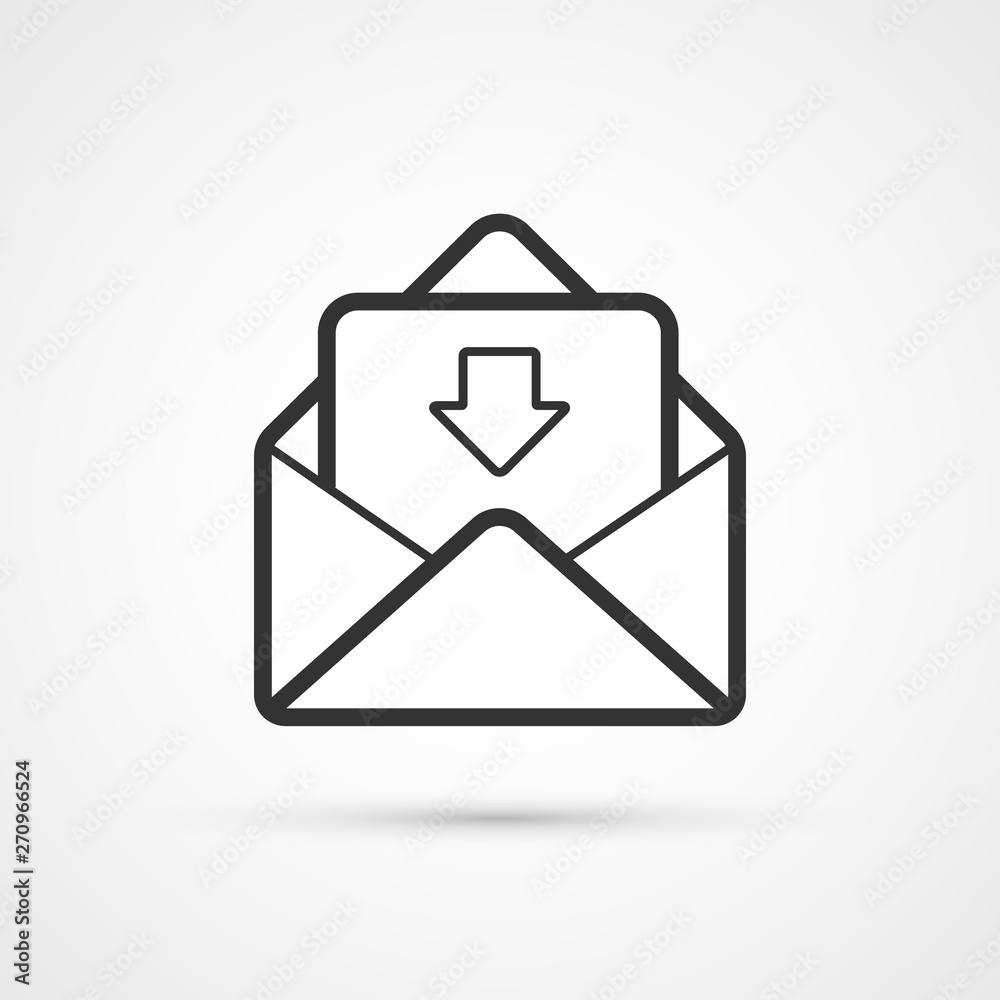 Email flat line trendy black icon. Vector eps10 Email flat line trendy black icon. Vector eps10